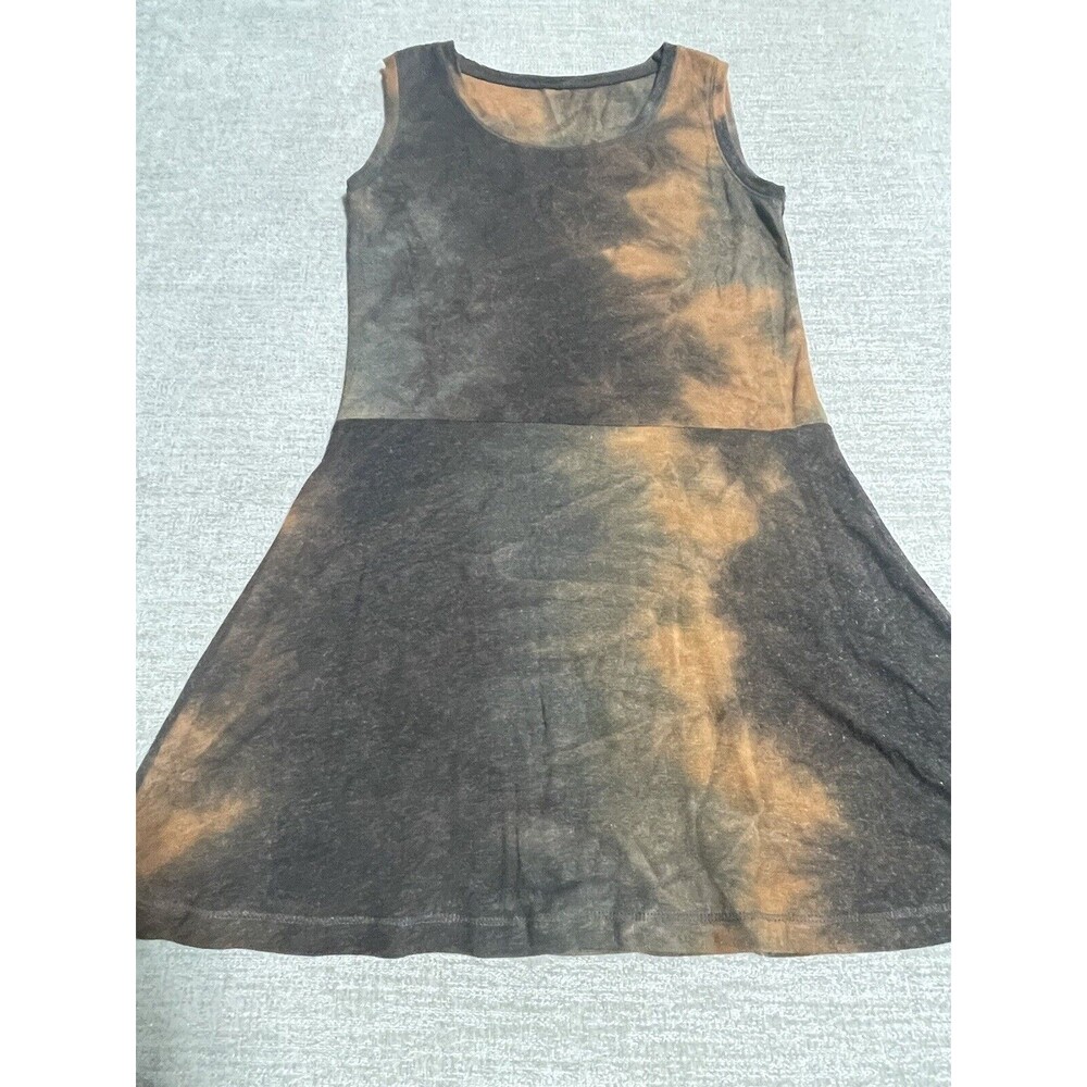 Michael Phillips A-Line Dress Women Medium Short Brown Tie Dye Brown Dress